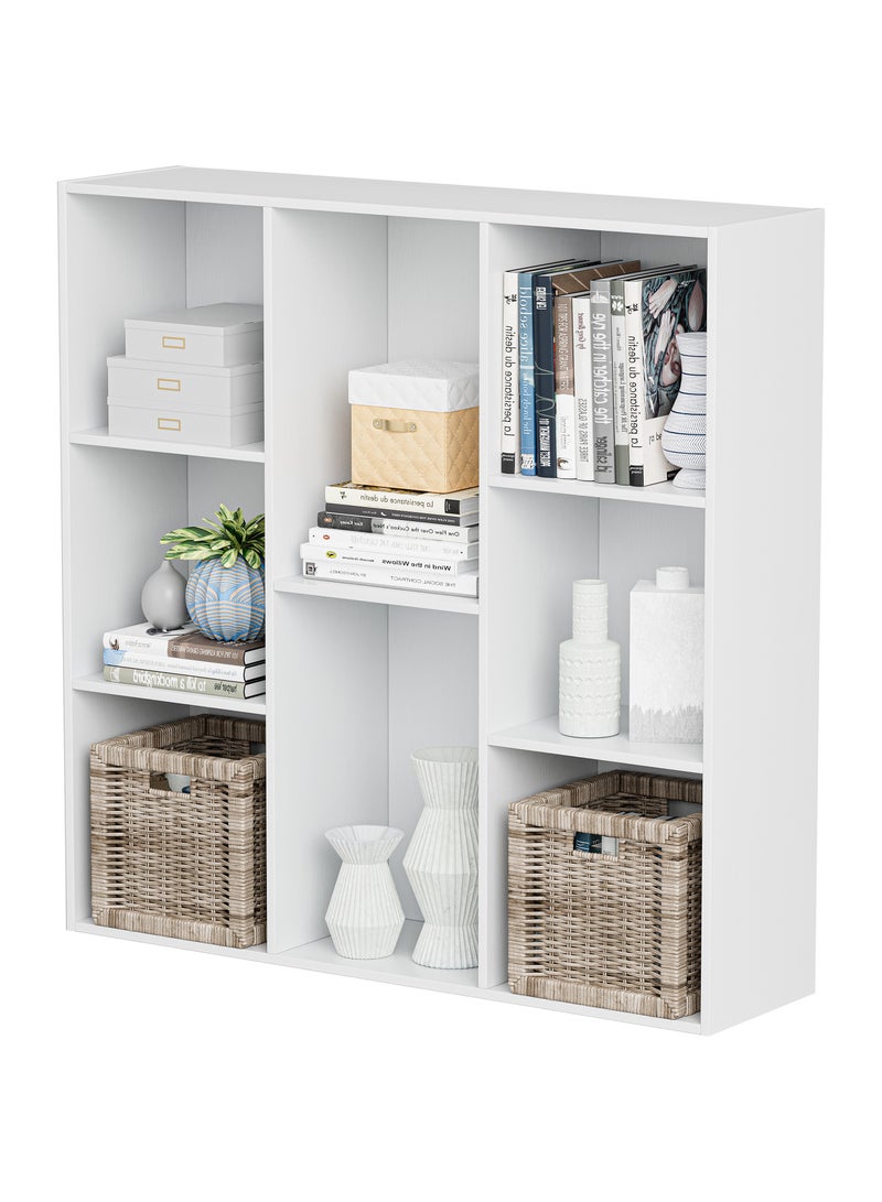 DOOHWAN 11in Cube Storage Organizer with Closed Back - Wooden Bookshelf Display Cubes for Home, Office, Closet Cabinet Organizer Shelf - Image 1