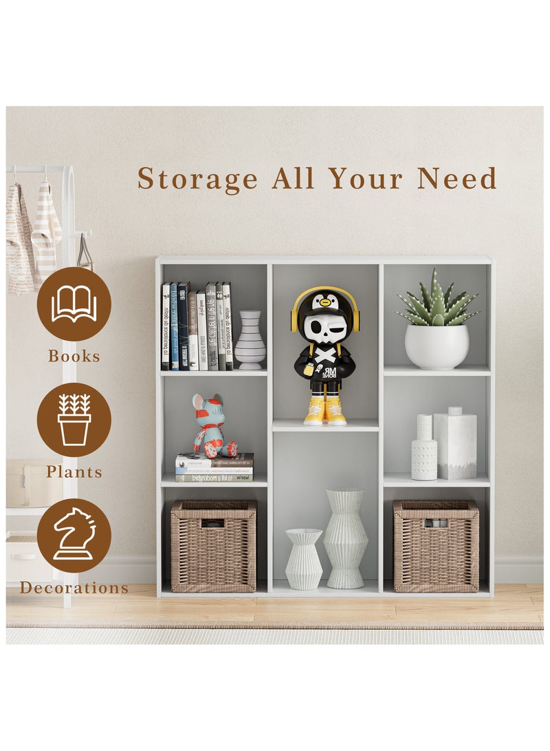 DOOHWAN 11in Cube Storage Organizer with Closed Back - Wooden Bookshelf Display Cubes for Home, Office, Closet Cabinet Organizer Shelf - Image 3