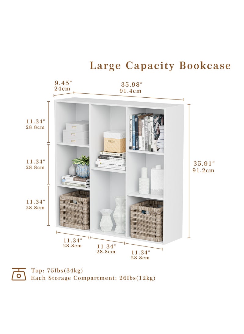 DOOHWAN 11in Cube Storage Organizer with Closed Back - Wooden Bookshelf Display Cubes for Home, Office, Closet Cabinet Organizer Shelf - Image 5