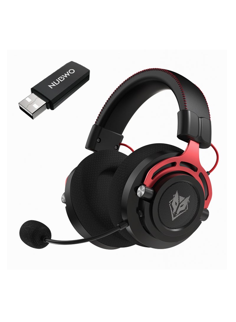 NUBWO 2.4G Wireless USB Gaming Headset with Noise Cancelling Mic,3D Surround Sound, Soft Memory Earmuffs for PC PS4 PS5 - Image 1
