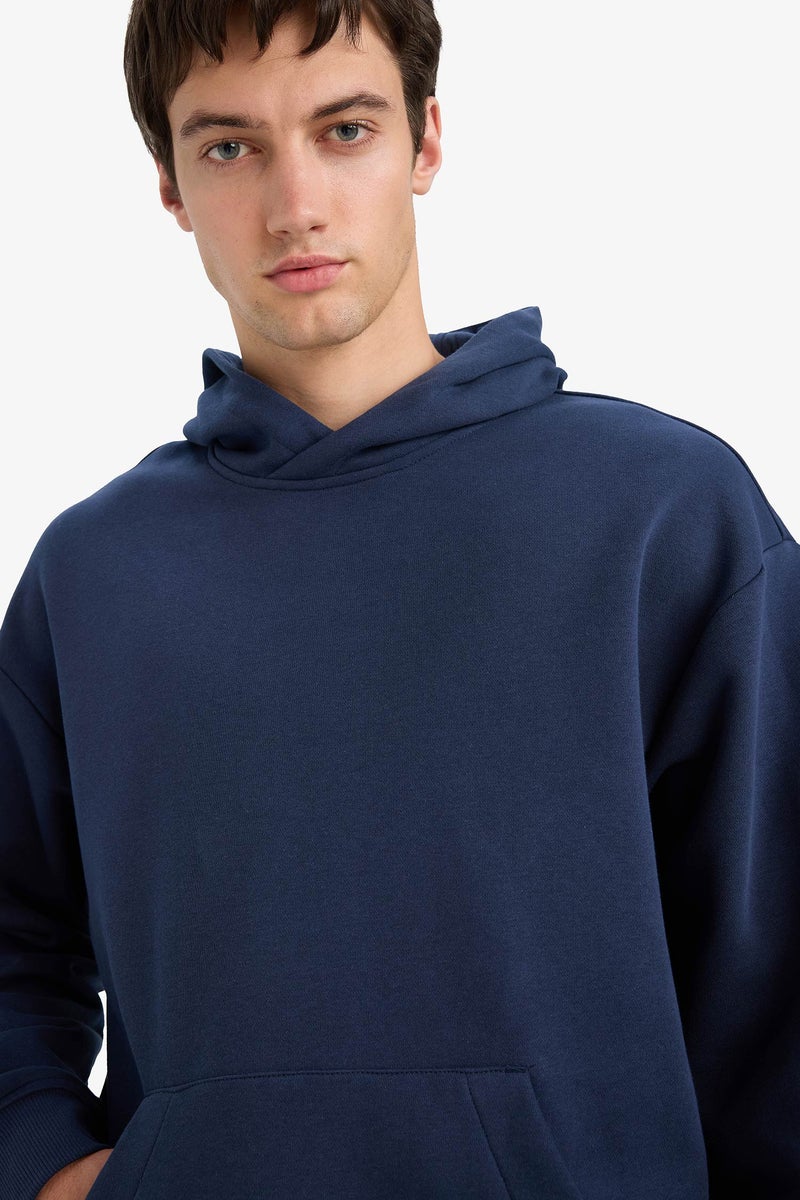 DeFacto Blue Man Oversize Fit Long Sleeve Sweatshirt Casual - Image 5