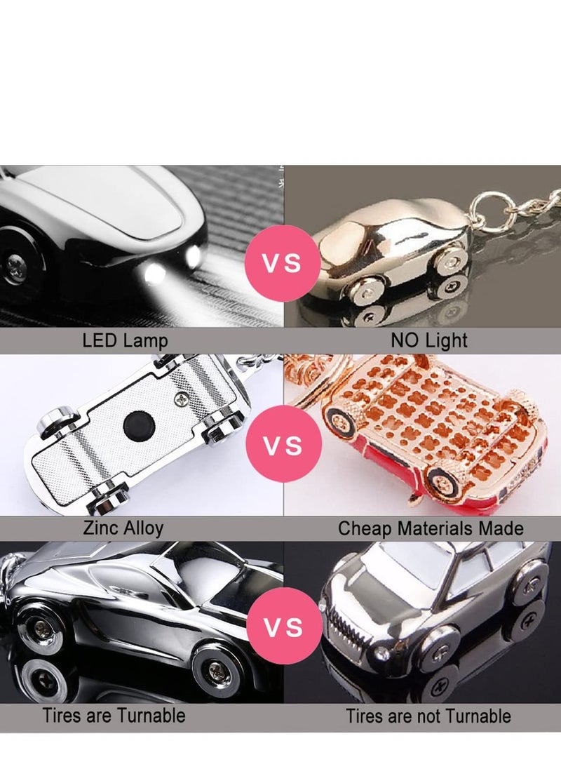 SYOSI - Zinc Alloy Car Keychain Racing Car Keyring Creative Key Chain Car Keychain Flashlight with 2 Modes LED Lights 2 in 1 Car Key Chain Ring for Office Backpack Gift for Pendant Keyring - Image 1