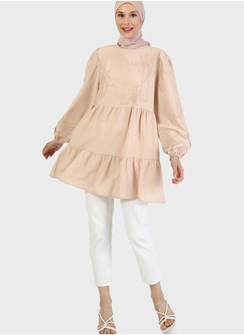 Refka by modanisa Balloon Sleeve Tiered Tunic