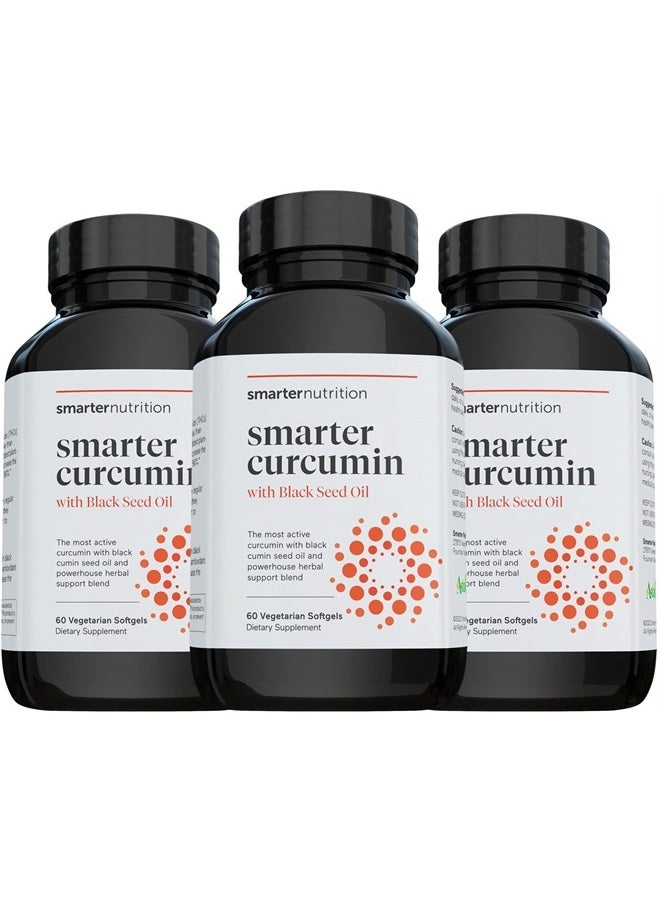 SMARTERNUTRITION Smarter Nutrition Curcumin Softgels - Potent & Bioavailable, Active Curcumin Standardized to 95% Tetrahydrocurcuminoids with AstraGin Black Cumin Seed Oil & Ginger (60 Count (Pack of 3) - Image 1