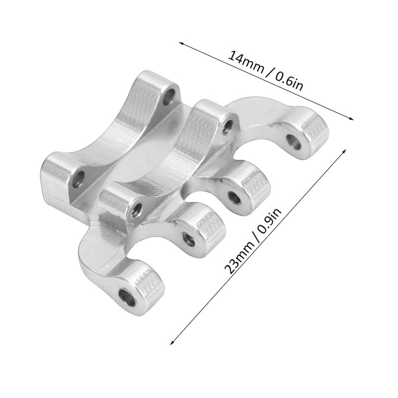 Dilwe Rear Axle Truss  Rear Axle Truss Aluminum Alloy Axial Scx24 Upgrades with Screws for Axial SCX24/90081/C10 1/24 Simulated RC Car(Silver) - Image 2