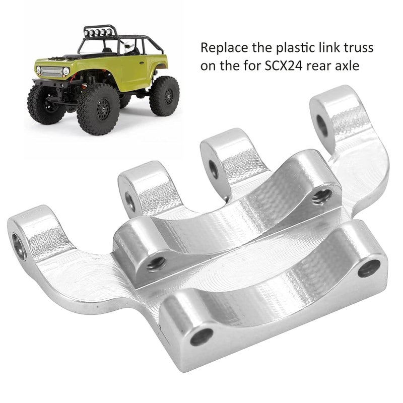 Dilwe Rear Axle Truss  Rear Axle Truss Aluminum Alloy Axial Scx24 Upgrades with Screws for Axial SCX24/90081/C10 1/24 Simulated RC Car(Silver) - Image 5