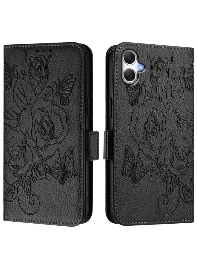 erorex Case For Samsung Galaxy A06 5G / 4G Embossed Rose RFID Anti-theft Leather Phone Case - Image 2