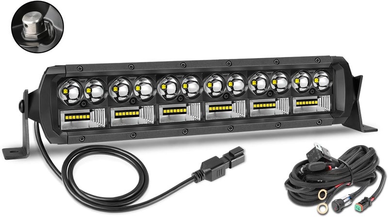 Auto Power Plus 12 Inch LED Bar with Wiring Harness - 162W Dual Row Off Road Driving Spot Flood Combo Light - Image 1