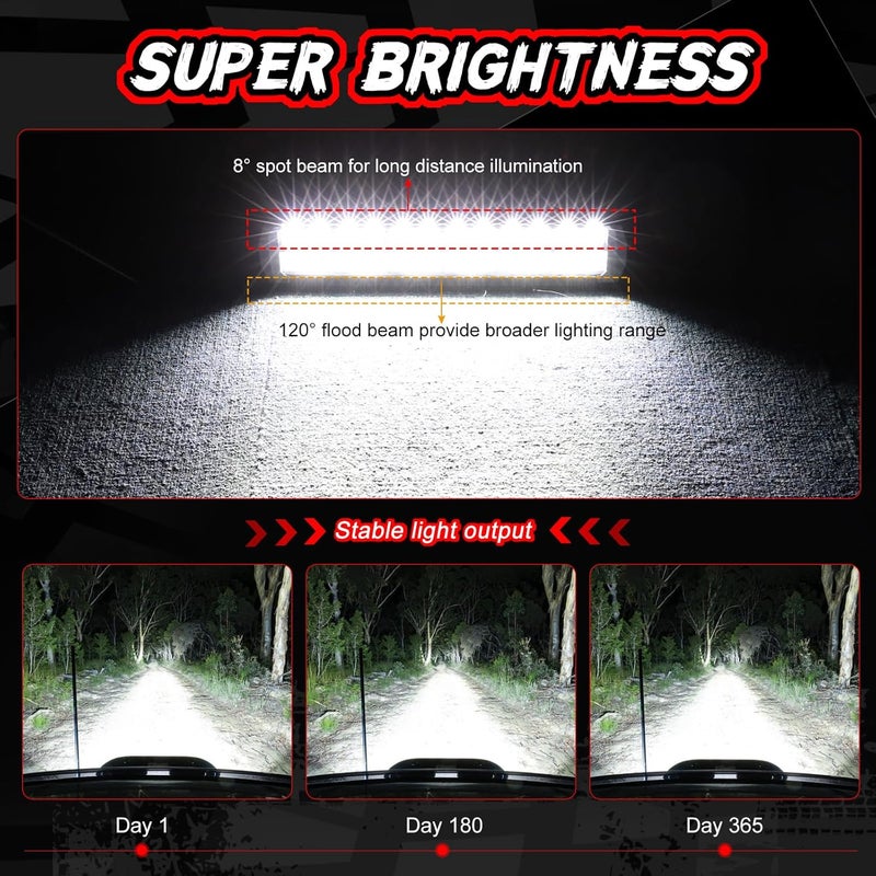 Auto Power Plus 12 Inch LED Bar with Wiring Harness - 162W Dual Row Off Road Driving Spot Flood Combo Light - Image 5