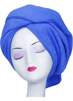 TANCANO Large Microfiber Hair Towel for Curly Hair 23.6''x47'' Anti Frizz Hair Wrap Super Absorbent Curly Hair Drying Towel Large Multifunction Towel for Bath Spa Makeup, S.Blue 