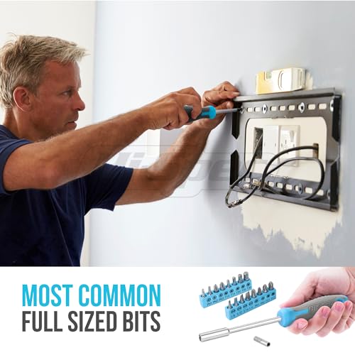 Hi-Spec 38pc Blue Household DIY Tool Set. Home, Office and College Dorm Small Toolkit Box of Starter Basic Tools - Image 5