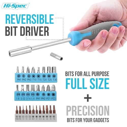 Hi-Spec 38pc Blue Household DIY Tool Set. Home, Office and College Dorm Small Toolkit Box of Starter Basic Tools - Image 3