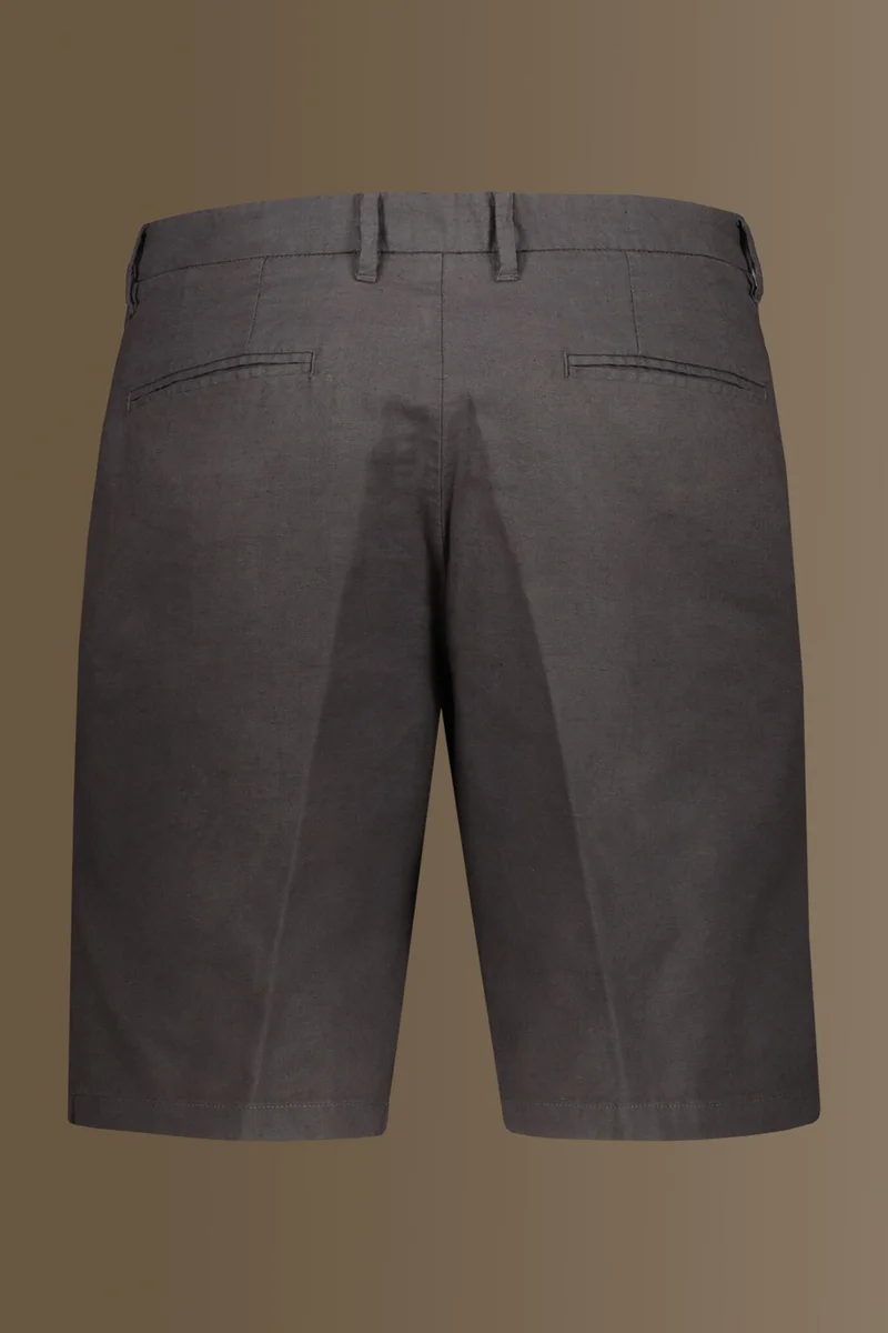 Doppelganger Grey Bermuda linen blend - DK Grey for Men | Best Price UAE