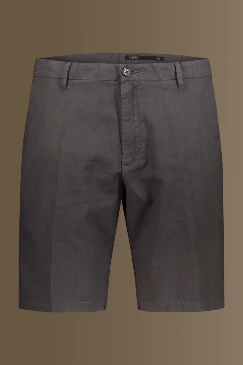Doppelganger Grey Bermuda linen blend - DK Grey for Men | Best Price UAE