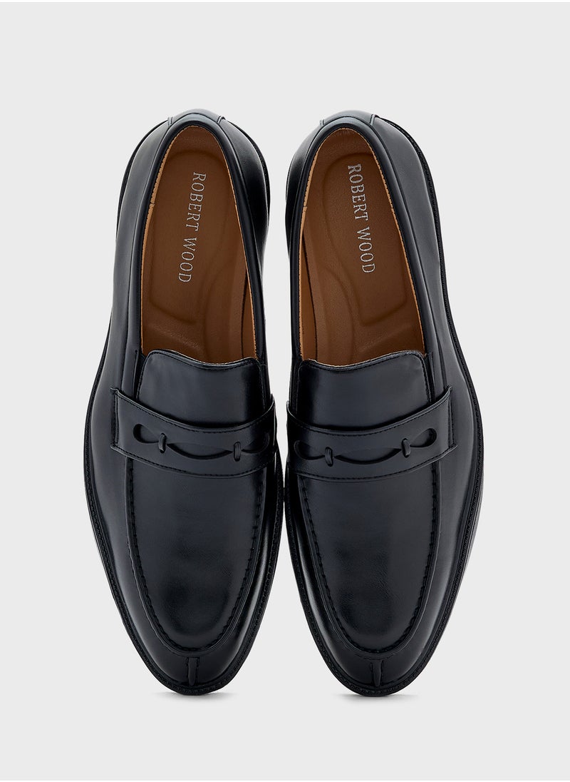 Robert Wood Saddle Detail Formal Loafers  - Image 4