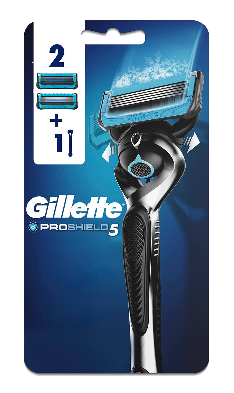 Procter & Gamble Gillette proshield5 chill razor handle + 2 blade refills - Image 1