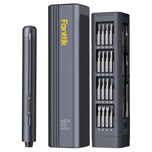Fanttik E2 Max Mini Electric Screwdriver, Electric Screwdriver Cordless, Max 0.4N.m, 50 Magnetic Bits, 5/32'' Hex, Magnetic Storage, Repair Tool for Electronics Phone Camera Laptop Watch - Image 1