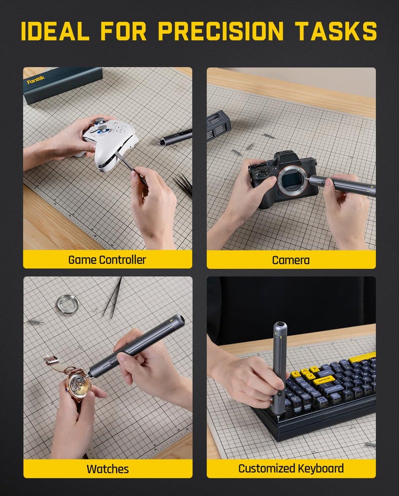 Fanttik E2 Max Mini Electric Screwdriver, Electric Screwdriver Cordless, Max 0.4N.m, 50 Magnetic Bits, 5/32'' Hex, Magnetic Storage, Repair Tool for Electronics Phone Camera Laptop Watch - Image 5