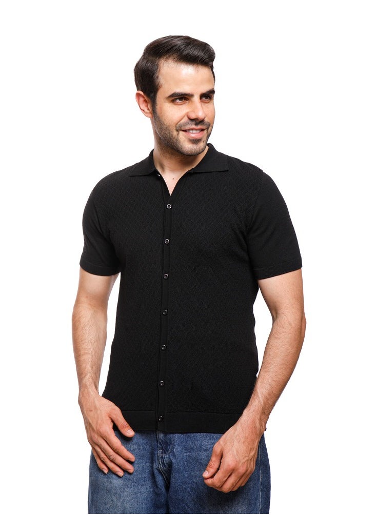 Coup - Coup - Woven Polo-Shirt with Short Sleeves - Image 1