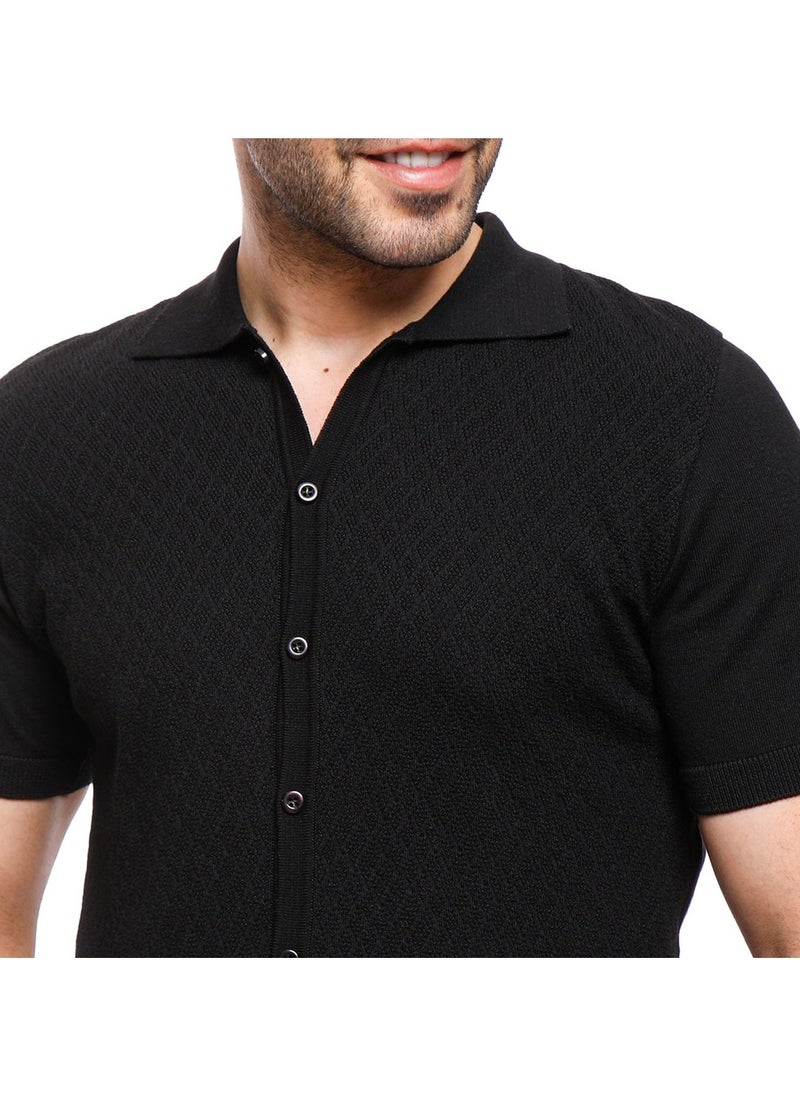 Coup - Coup - Woven Polo-Shirt with Short Sleeves - Image 1