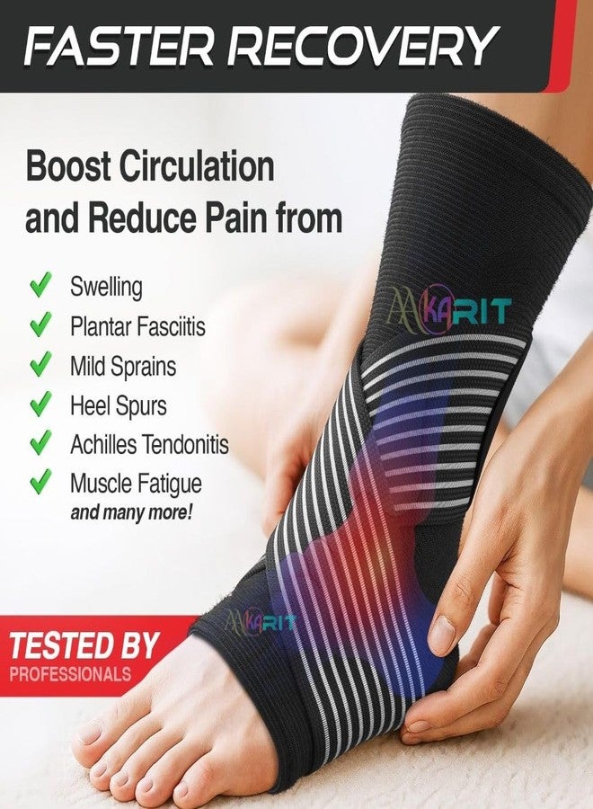 Aakarit Ankle Support Sleeve for Injury Recovery, Pain Relief & Enhanced Stability - Adjustable Compression Brace for Sports, Walking & Running - Ideal for Sprains, Strains, and Swollen - Unisex-1 PC - Image 3