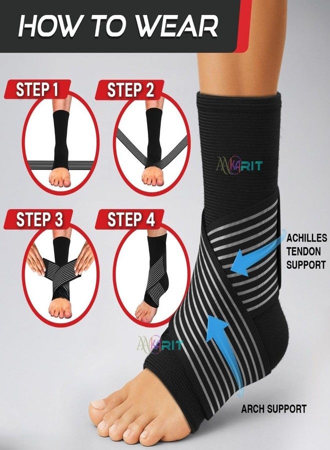 Aakarit Ankle Support Sleeve for Injury Recovery, Pain Relief & Enhanced Stability - Adjustable Compression Brace for Sports, Walking & Running - Ideal for Sprains, Strains, and Swollen - Unisex-1 PC - Image 2