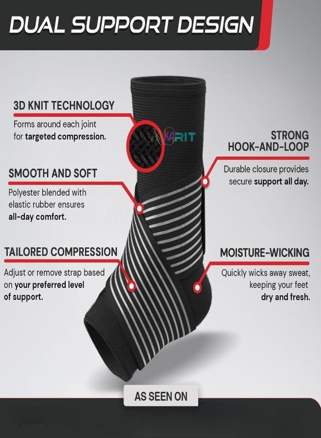 Aakarit Ankle Support Sleeve for Injury Recovery, Pain Relief & Enhanced Stability - Adjustable Compression Brace for Sports, Walking & Running - Ideal for Sprains, Strains, and Swollen - Unisex-1 PC - Image 4