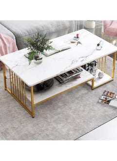 DubaiGallery Home Sofa Table, 100CM Wooden Side Table Large Area Center Coffee Table Apartment Office Reception Room Reception Table(Size:100*50*45CM  - Image 1