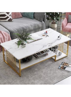 DubaiGallery Home Sofa Table, 100CM Wooden Side Table Large Area Center Coffee Table Apartment Office Reception Room Reception Table(Size:100*50*45CM  - Image 2