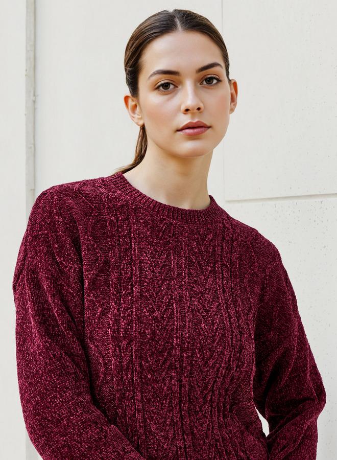 2Xtremz Textured Chenille Sweater with Long Sleeves - Image 4