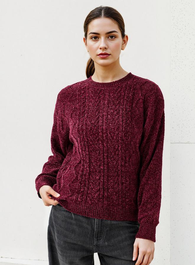 2Xtremz Textured Chenille Sweater with Long Sleeves - Image 1