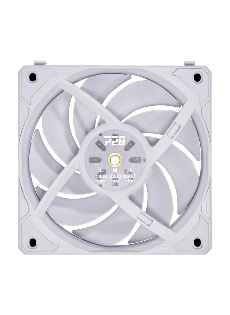 LIAN LI PWM 120mm 2600RPM (1pcs) with controller/extension cable 28mm thickness-White  - Image 4