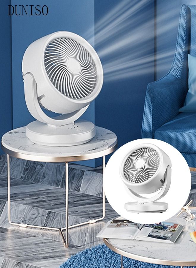 DUNISO Air Circulator Fan Small Quiet Turbo Force Desk Fans with Base-Mounted Controls 3 Speed Cooling Fan Floor Fan for Whole Room Home Bedroom Office - Image 1