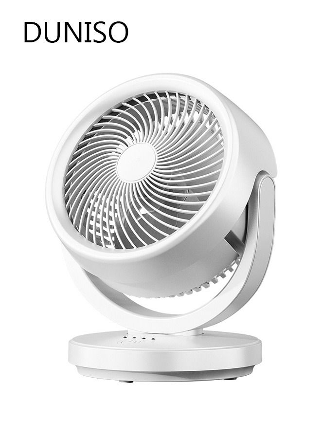 DUNISO Air Circulator Fan Small Quiet Turbo Force Desk Fans with Base-Mounted Controls 3 Speed Cooling Fan Floor Fan for Whole Room Home Bedroom Office - Image 3