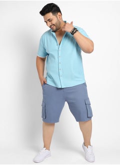 Instafab Plus Instafab Plus Men's Sage Green Contrast Hem Shirt  - Image 5