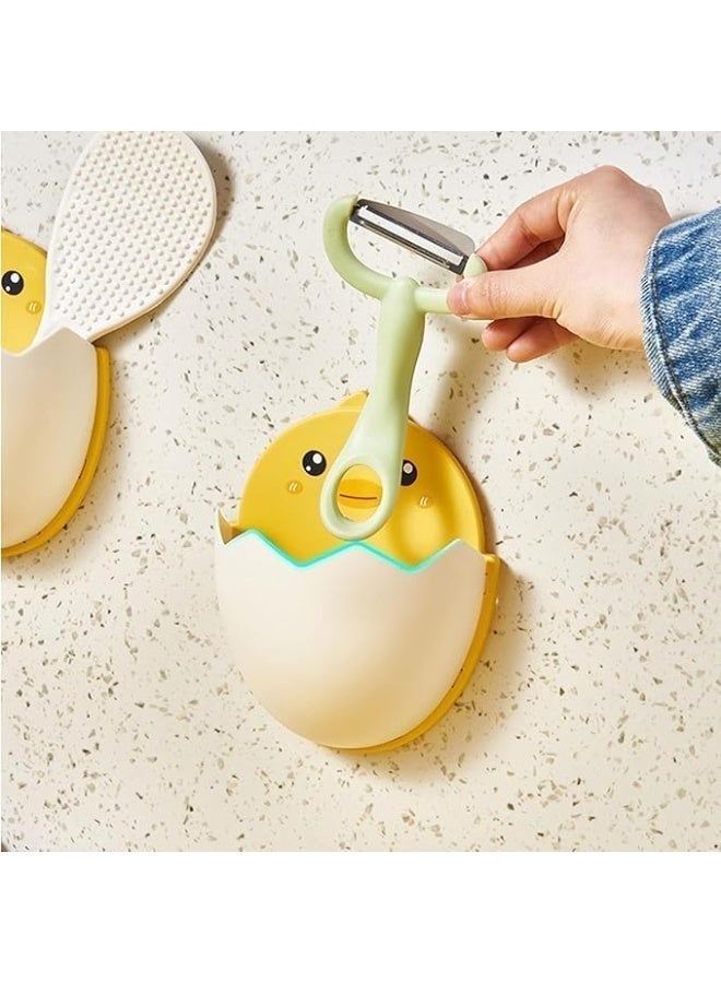 Wall Mounted Storage Organizer for Kids, Cute Chick Design, Self-Adhesive Multi-Purpose Storage Holder for Toothbrushes, Toothpaste, Pens & Small Accessories - Multi Color - Image 4