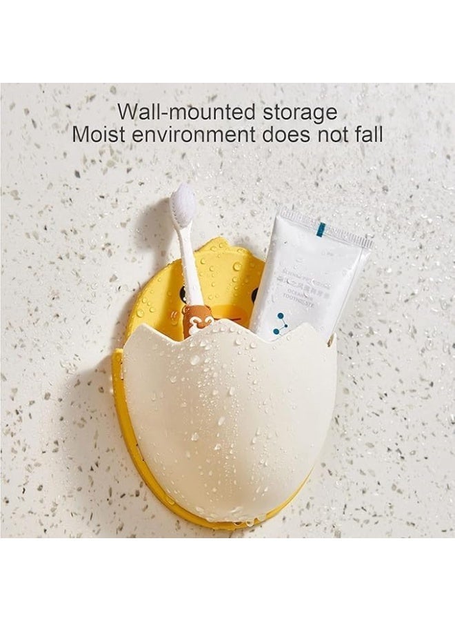 Wall Mounted Storage Organizer for Kids, Cute Chick Design, Self-Adhesive Multi-Purpose Storage Holder for Toothbrushes, Toothpaste, Pens & Small Accessories - Multi Color - Image 5