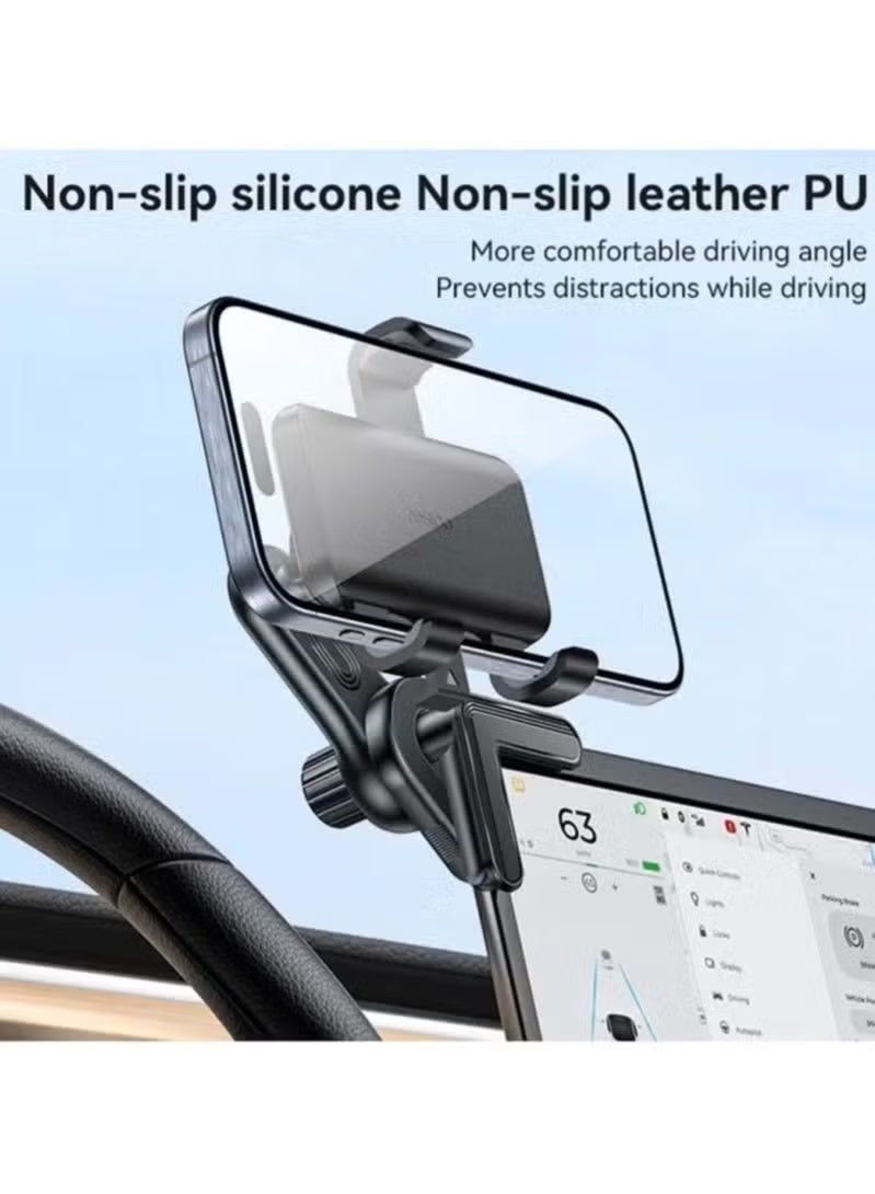 Yesido C250 Car Phone Mount Holder Black, Floating Screen Phone Clamp with 360° Rotation, Adjustable Universal Mobile Phone Stand for Dashboard, Windshield & Car Interior, Secure Hands-Free Viewing - Image 2