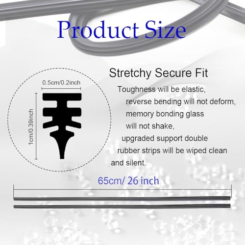 Middrivr 4PCS Wiper Blade Refill 26 inch DIY Adjustable Universal Replacement Wiper Blade Refill Replacement for Front and Rear Windshield Wiper Baldes Rubber Strip Car Accessoreis for Most Cars - Image 3
