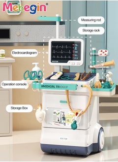 MEBEGIN Doctor Kit for Kids, Pretend Medical Station Set for Boys Girls, 26Pcs Pretend Play Medical Kit Toy, Mobile Cart with Sound and Light Functions, Kids Doctor Kit for Toddlers Birthday Gift  - Image 5