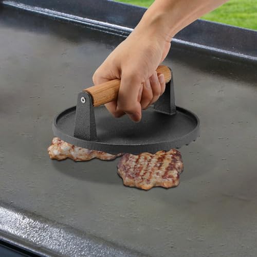 ZBXFCSH BBQ Accessories 12 Inch Round Stainless Steel Basting Cover - Cheese Melting Dome Round Cast Iron Grill Press Kit for Hamburger Bacon Steak, Best fits for Blackstone Camp Chef Flat Top Griddle Grill - Image 4