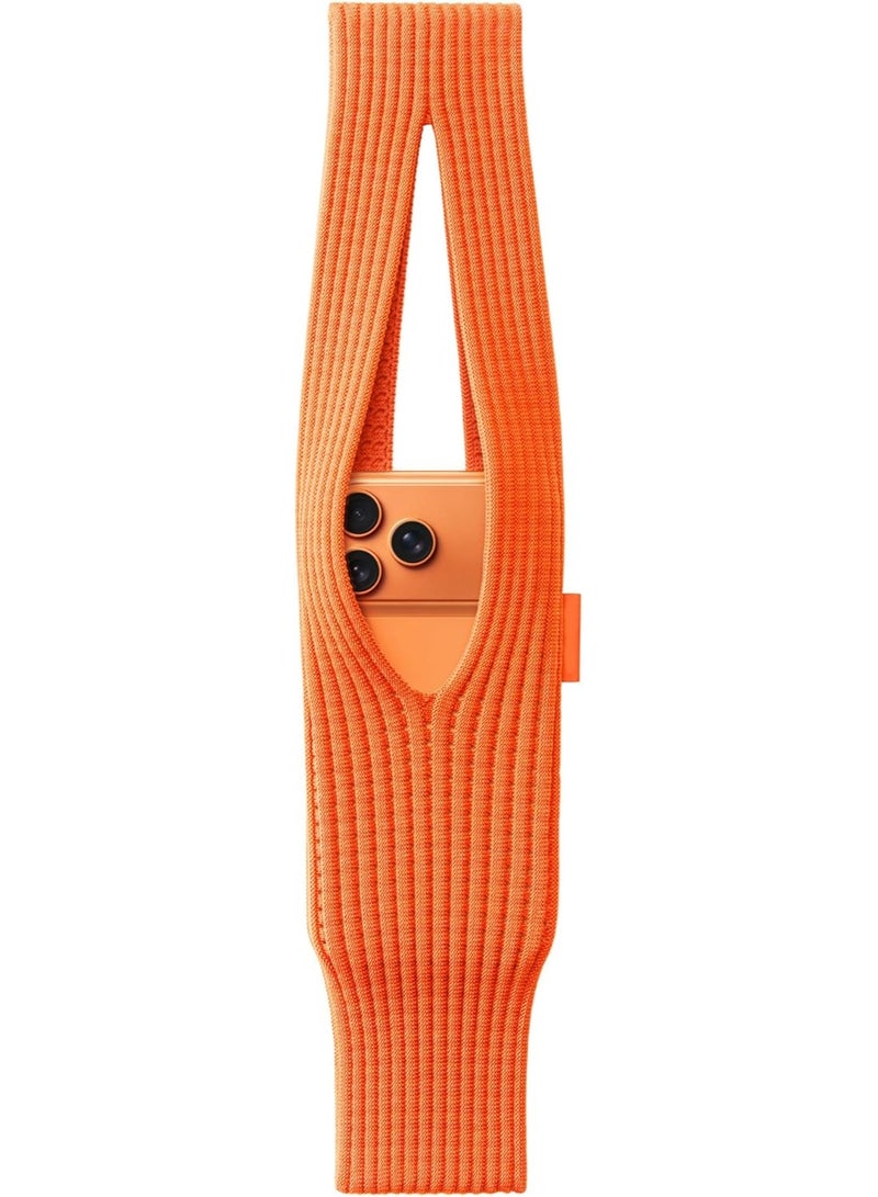ELTRAZONE iPhone Pocket 80cm Single-Shoulder Phone Pocket Mini Short Strap Accessory for All Variants, Lightweight Hands-Free Phone Holder with Adjustable Cord for Daily Use (Orange) - Image 1