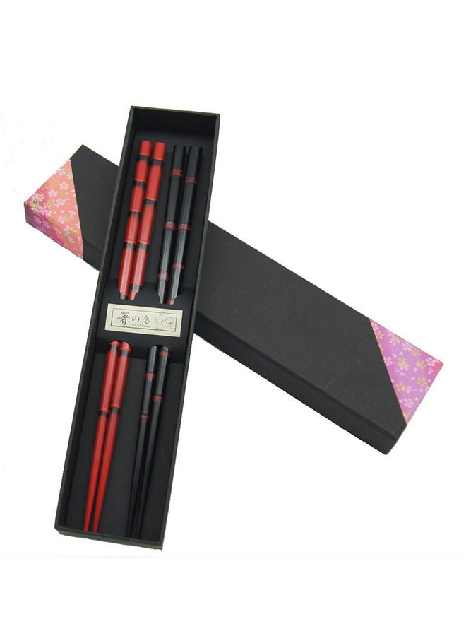 Y&D Pair Of 2 Lacquer couple of Chopstick Black/Red 
