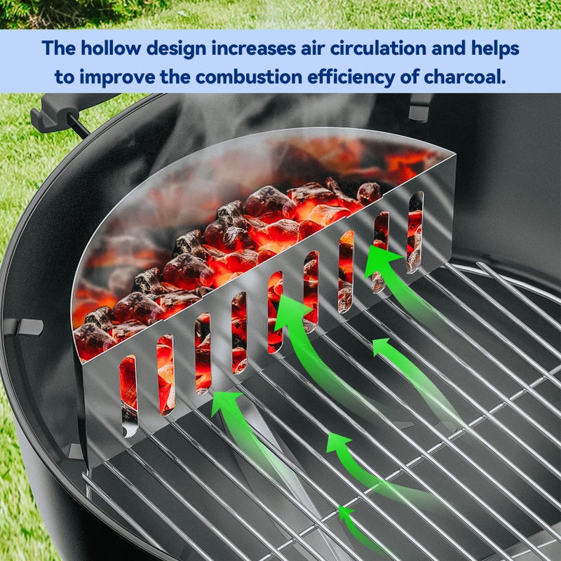Skyflame 2 PCS Stainless Steel Charcoal Basket Holder, 2-IN-1 BBQ Grilling Accessories Compatible with Weber/Napoleon 22" / 26" Kettle Grill - Image 3