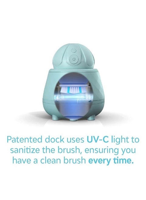 TAO Clean Ona Diamond Orbital Facial Brush and Cleansing Station, Electric Face Cleansing Brush with Ergonomic Handle, Dual Speed Settings, Light Blue