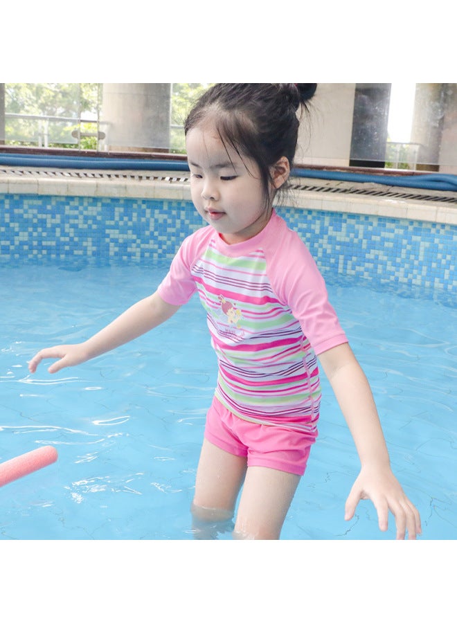 بدلة سباحة للبنات، قطعتين، ملابس سباحة للينابيع الحارة، ملابس واقية من الشمس، مجموعة ملابس سباحة للأطفال، سريعة الجفاف
