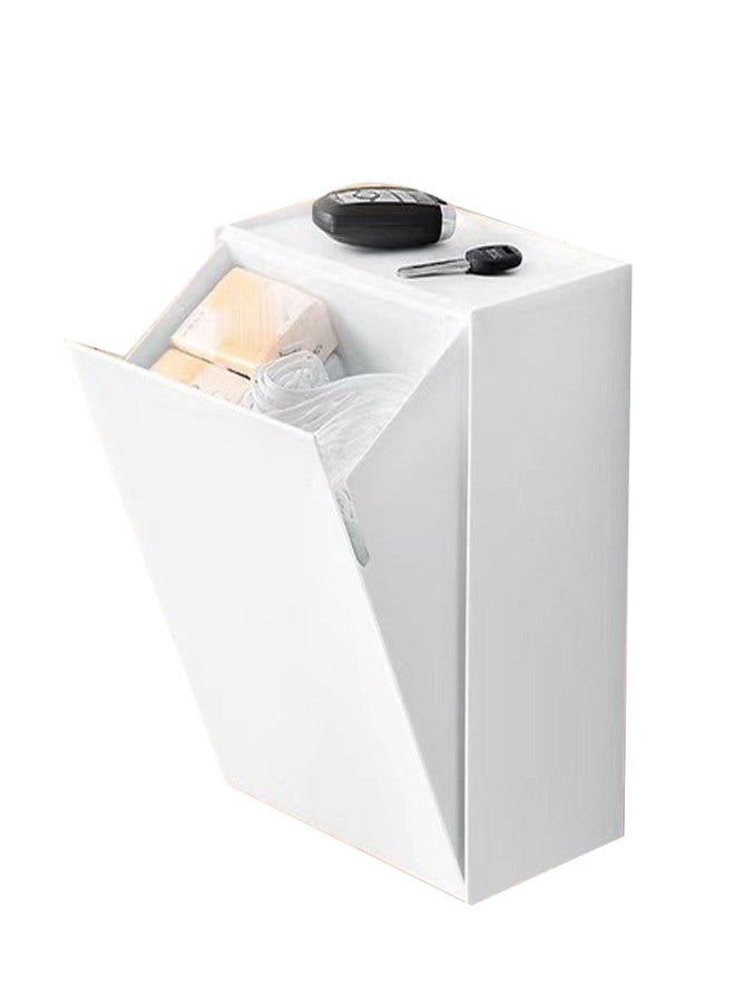 Wall Mounted Storage Box Flip Lid Design Space Saving Large Capacity Wall Mounted Storage Organizer Box for Cotton Swab Floss Tissue White - Image 3