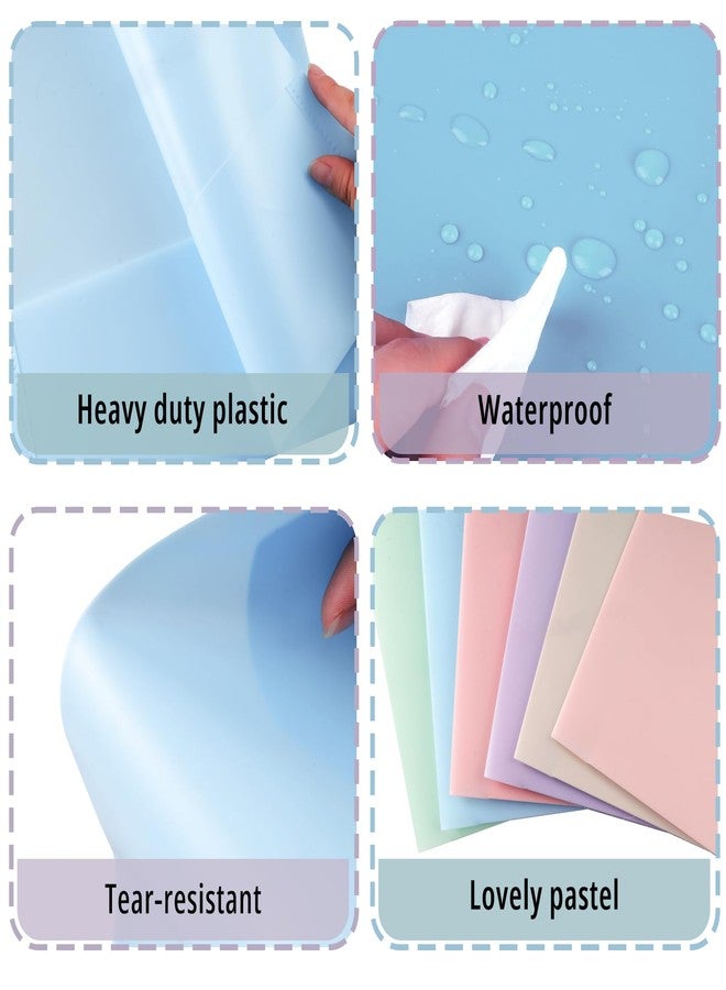 HABGP 6 Pack Colored File Folders with Pockets and Business Card Holder, Pastel Decorative Pocket Folders for Documents, Cute Plastic Folders for Filing Cabinet, School, Office, Resume Portfolio - Image 5