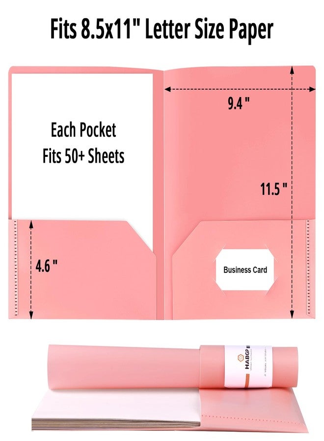 HABGP 6 Pack Colored File Folders with Pockets and Business Card Holder, Pastel Decorative Pocket Folders for Documents, Cute Plastic Folders for Filing Cabinet, School, Office, Resume Portfolio - Image 2