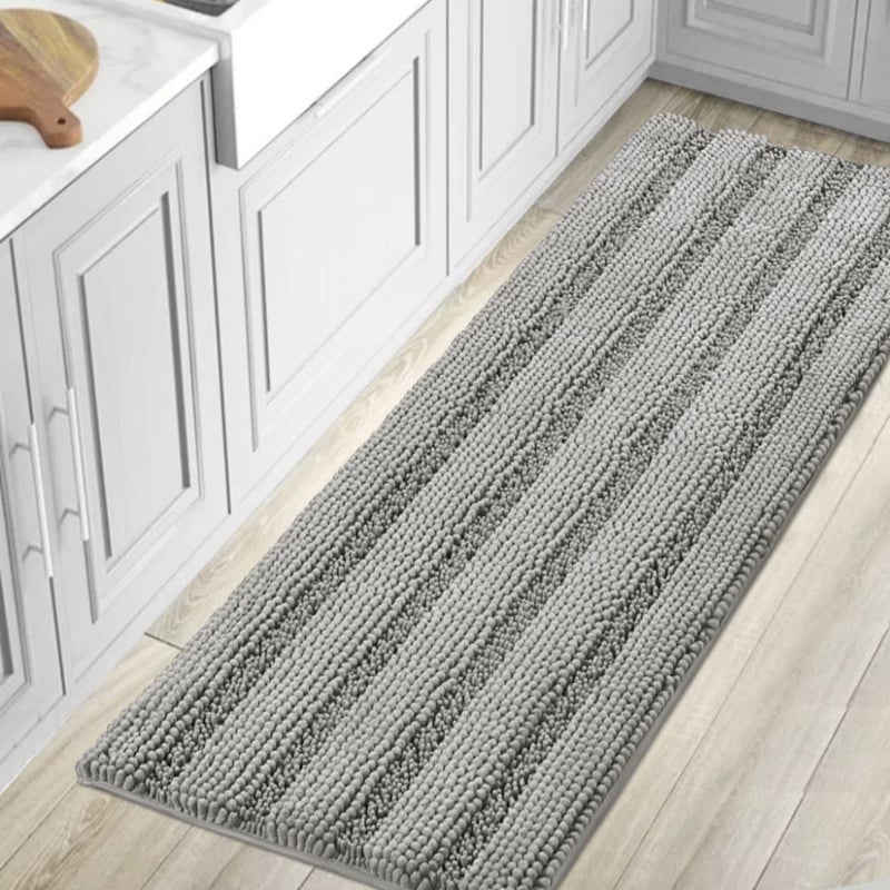 HVERSAILTEX Bathroom Rugs Bath Mat Runner Rug Non Slip Kitchen Rug Extra Long Bath Rug Runners Oversized 59 x 20 Absorbent Washable Dry Fast Plush Area Rug for BathroomBedroom Dove